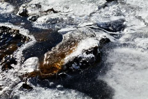 Frozen ground with ice Stock Photos