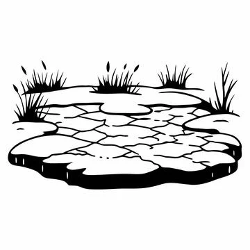 Frozen Ground Texture Winter Background Stock Illustration