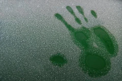 Frozen hand print Stock Photos