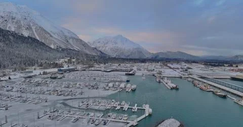 Frozen harbor in Alaska Stock Photos