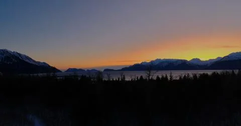 Frozen harbor in Alaska Foto stock
