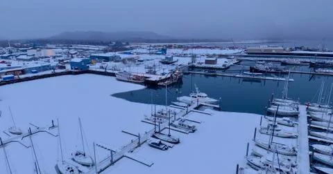 Frozen harbor in Alaska Stock Photos
