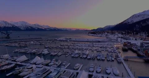 Frozen harbor in Alaska Stock Photos