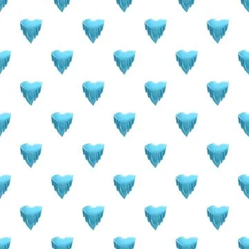 Frozen heart ice cube seamless pattern background Stock Illustration