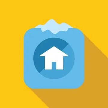 Frozen home button symbolizing difficulty finding housing Stock Illustration