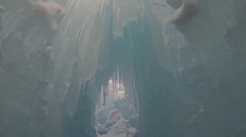 Frozen Ice Caves Stock Footage 34694244