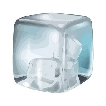 Frozen ice cube icon isolated Stock-Illustration