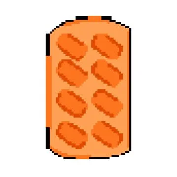 Frozen ice cube tray pixel art vector illustration Stock-Illustration