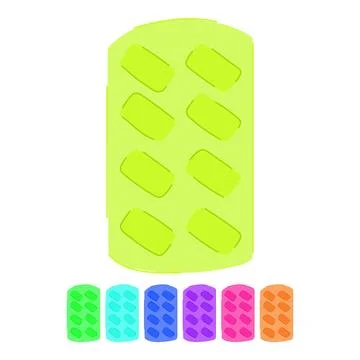 Frozen ice cube tray vector cartoon graphic Stock Illustration