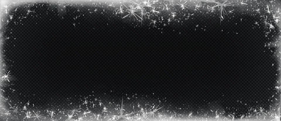 Frozen ice frame on transparent background Stock Illustration