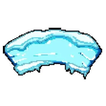 Frozen ice game button pixel art vector illustration Stock Illustration