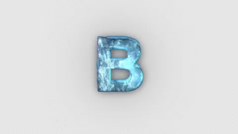 Frozen Ice Letter B. Cold Frosty Letter. Ice Frozen Alphabet with Alpha Channel. Stock Footage 285839690