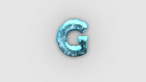 Frozen Ice Letter G. Cold Frosty Letter. Ice Frozen Alphabet with Alpha Channel. Stock Footage 285874583