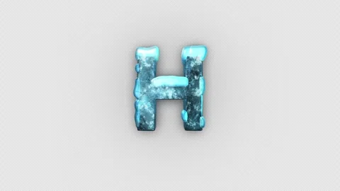 Frozen Ice Letter H. Cold Frosty Letter. Ice Frozen Alphabet with Alpha Channel. Video stock 285874668