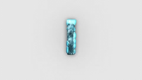 Frozen Ice Letter I. Cold Frosty Letter. Ice Frozen Alphabet with Alpha Channel. Stock Footage 285876807