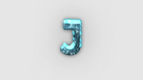 Frozen Ice Letter J. Cold Frosty Letter. Ice Frozen Alphabet with Alpha Channel. Stock-Footage 285876938