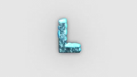 Frozen Ice Letter L. Cold Frosty Letter. Ice Frozen Alphabet with Alpha Channel. Video stock 285880243