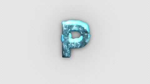 Frozen Ice Letter P. Cold Frosty Letter. Ice Frozen Alphabet with Alpha Channel. Video stock 285883000