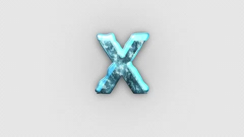 Frozen Ice Letter X. Cold Frosty Letter. Ice Frozen Alphabet with Alpha Channel. Video stock 285919377