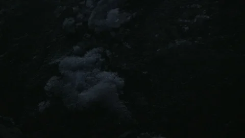 Frozen ice on the river surface flowing with the water Stock Footage 104525727