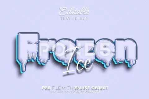 Frozen ice text effect editable PSDテンプレート