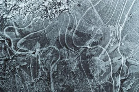 Frozen ice texture in winter river water Foto stock