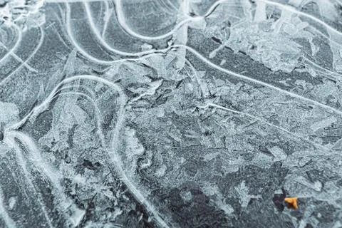 Frozen ice texture in winter river water Stock Photos