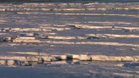 Frozen Ice Tidal Mud Flats pan right 1 Stock Footage 8961405
