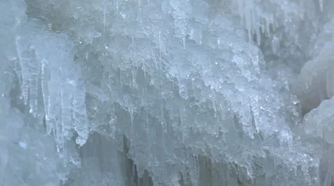 Frozen ice water fall Stock Footage 44610072