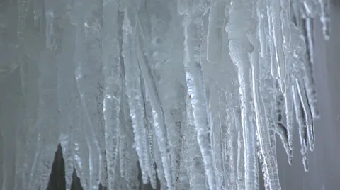 Frozen ice water fall Stock Footage 44611169