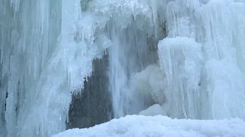 Frozen ice water fall Stock Footage 44611450