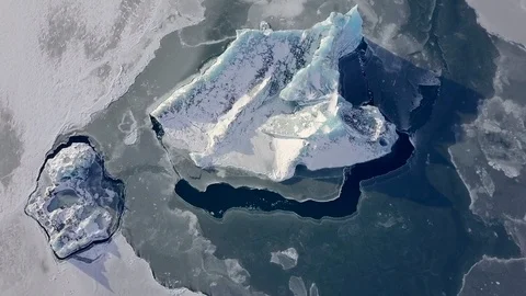 Frozen iceberg in glacier lagoon. Stock Footage 86562943