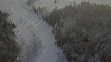 Frozen inlet to lake Stock Footage 85572471