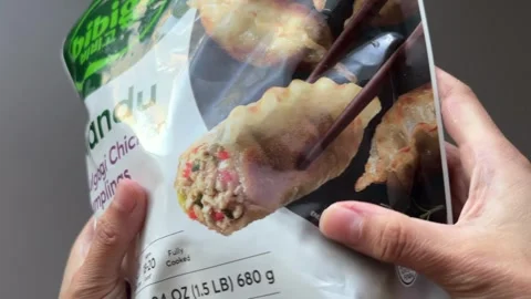 Frozen Korean Dumplings Stock Footage 295572604