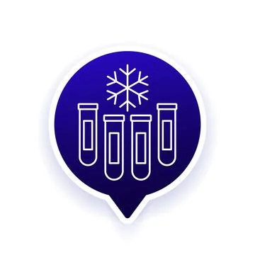 Frozen lab samples icon with test tubes, medical diagnostics and research l.. Ilustração Stock