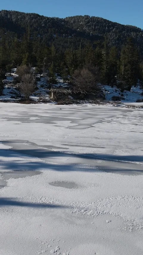 Frozen Lake Accumulating Stock Footage 295310714