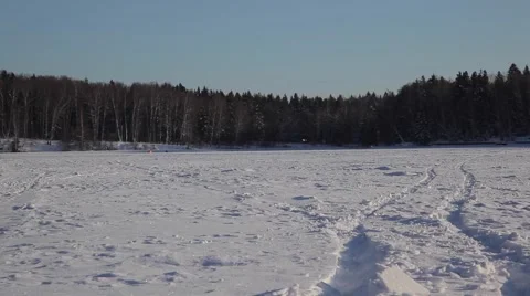 Frozen lake and forest-2 Video stock 49211666