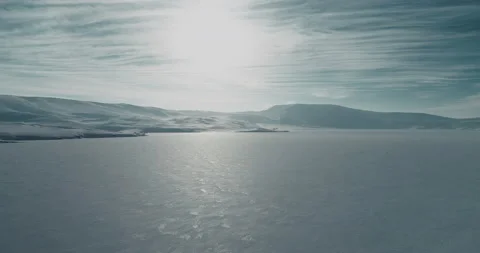 Frozen lake and Snow capped Mountains. 4K Footage in Turkey Stock-Footage 144034597