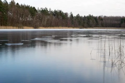 Frozen lake in denmark Stock Photos