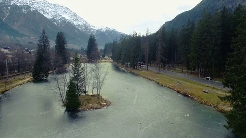 Frozen lake by drone Video stock 71210078