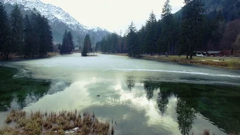 Frozen lake by drone Stock Footage 71211941