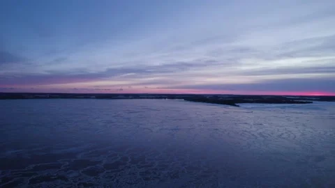 Frozen Lake Evening Video stock 221722648