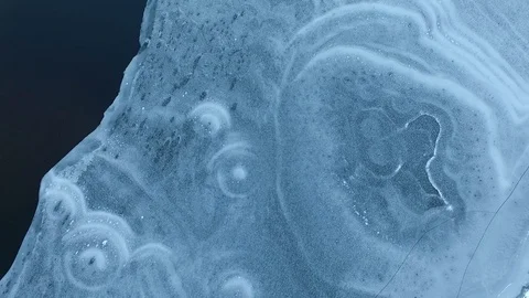 Frozen lake flyover Stock Footage 87437481