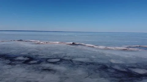 Frozen Lake Flyover Stock Footage 133439678