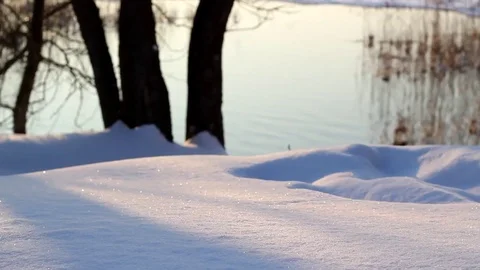 Frozen lake Stock Footage 99119059