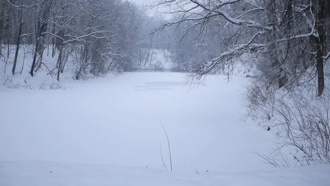 Frozen lake Stock Footage