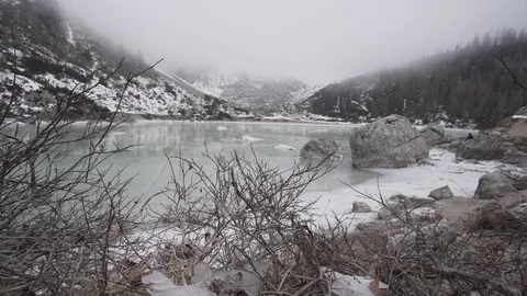 Frozen lake Stock Footage 122105394