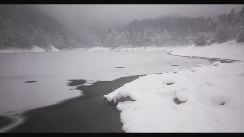 Frozen lake Stock Footage 130086841