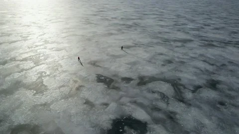 Frozen lake Stock Footage 208091471