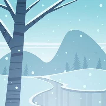 Frozen Lake Stock Illustration
